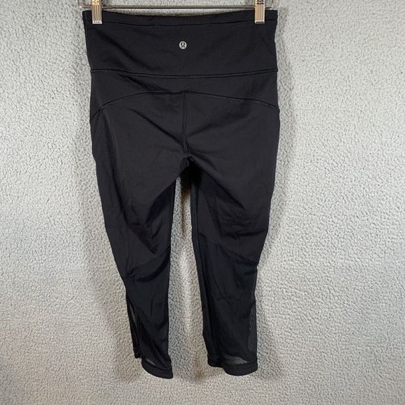 Lululemon Leggings Womens 6 Black Hit It 17’ Crop - Picture 2 of 6